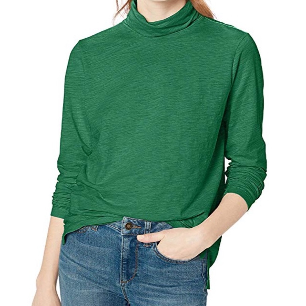 GOODTHREADS Small green cozy turtleneck NWT